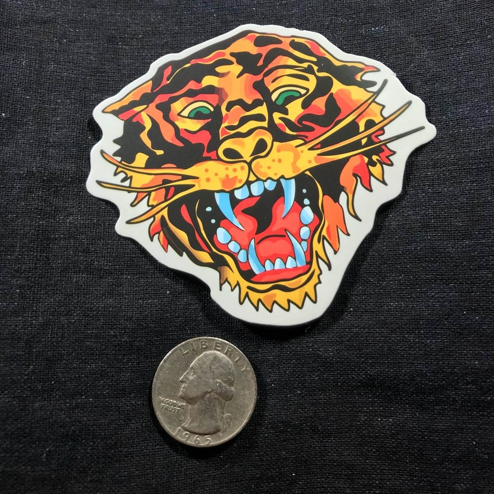 Angry Tiger Single Decor Accent Waterproof Sticker - Picture 2 of 3